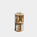 Contemporary Solid Wood Rotating Round Shelf — 2, 3, or 4-Tier for Living Room