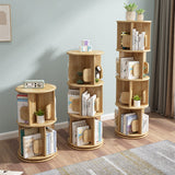 Contemporary Solid Wood Rotating Round Shelf — 2, 3, or 4-Tier for Living Room