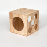 Traditional Chinese Rubberwood Cat Bed with Built-In Storage – Square & Round Design for Bedroom