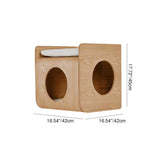 Traditional Chinese Oak Cat Bed with Rounded-Square, Multi-Layer Platform and Half-Storage for the Bedroom