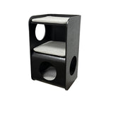 Traditional Chinese Oak Cat Bed with Rounded-Square, Multi-Layer Platform and Half-Storage for the Bedroom