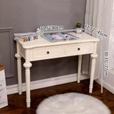 Modern Minimalist Engineered Pine Wood Makeup Vanity - Rectangular with Rounded Edges, 2 Drawers, for Bedroom