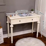 Modern Minimalist Engineered Pine Wood Makeup Vanity - Rectangular with Rounded Edges, 2 Drawers, for Bedroom