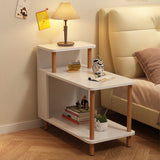 Sleek Modern Minimalist Solid Wood 3-Tier Rectangular Side Table for Bedroom