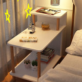 Sleek Modern Minimalist Solid Wood 3-Tier Rectangular Side Table for Bedroom