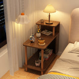 Sleek Modern Minimalist Solid Wood 3-Tier Rectangular Side Table for Bedroom
