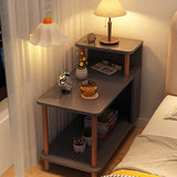 Sleek Modern Minimalist Solid Wood 3-Tier Rectangular Side Table for Bedroom