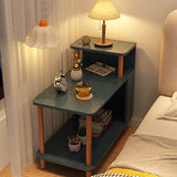 Sleek Modern Minimalist Solid Wood 3-Tier Rectangular Side Table for Bedroom