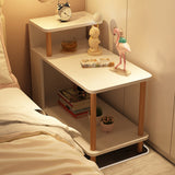 Sleek Modern Minimalist Solid Wood 3-Tier Rectangular Side Table for Bedroom
