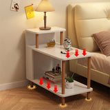 Sleek Modern Minimalist Solid Wood 3-Tier Rectangular Side Table for Bedroom