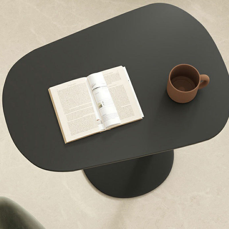 Sleek Modern Minimalist Oval Iron End Table, 1-Tier Living Room Accent