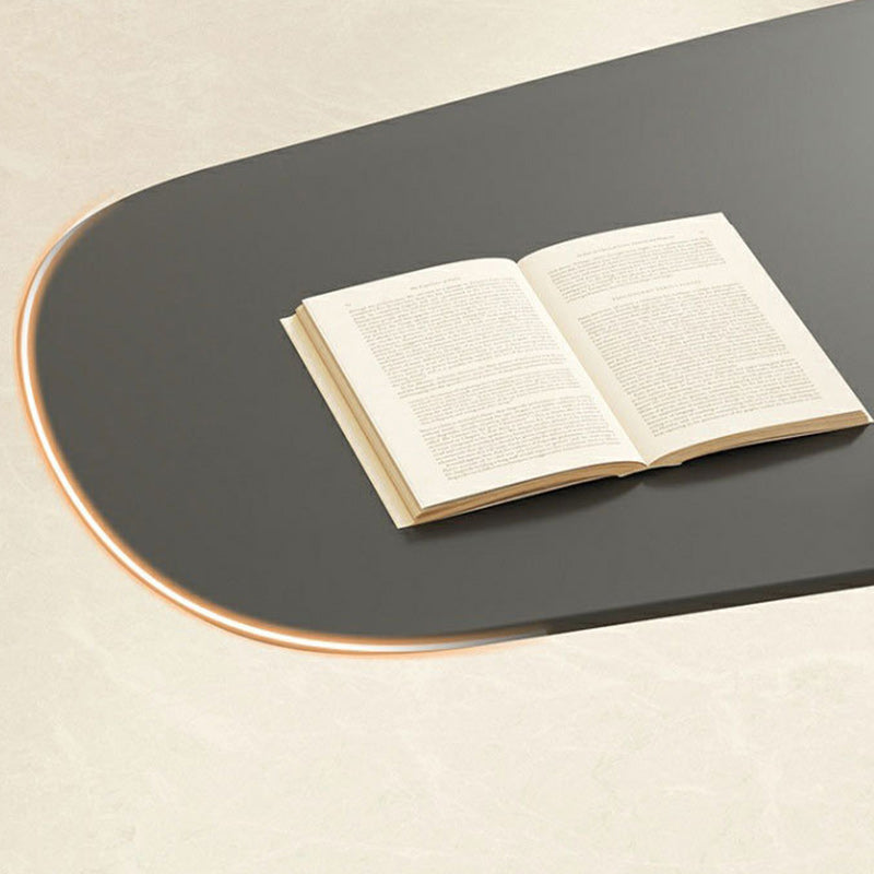 Sleek Modern Minimalist Oval Iron End Table, 1-Tier Living Room Accent