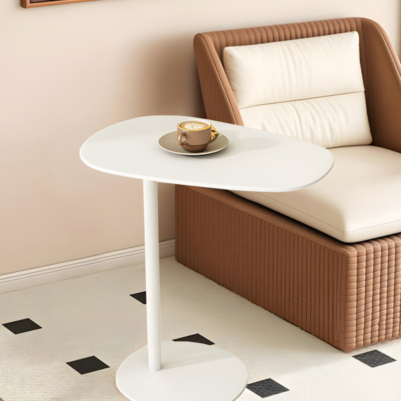 Sleek Modern Minimalist Oval Iron End Table, 1-Tier Living Room Accent