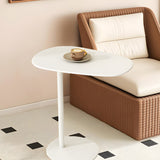 Sleek Modern Minimalist Oval Iron End Table, 1-Tier Living Room Accent