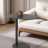 Sleek Modern Minimalist Oval Iron End Table, 1-Tier Living Room Accent