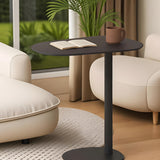 Sleek Modern Minimalist Oval Iron End Table, 1-Tier Living Room Accent