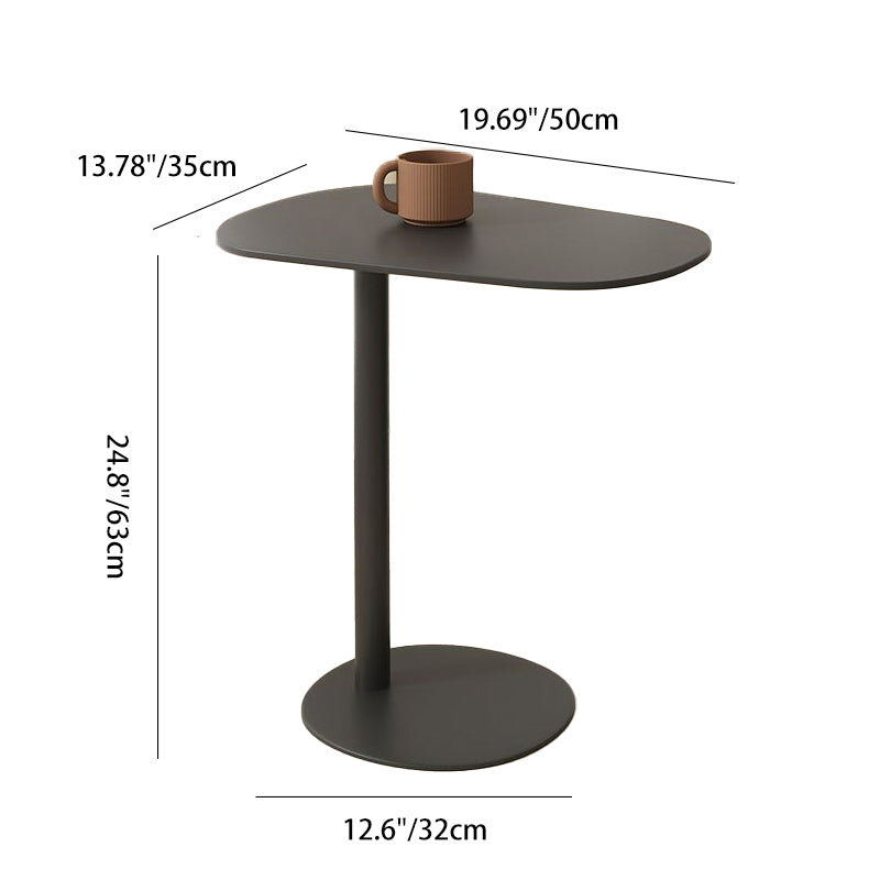 Sleek Modern Minimalist Oval Iron End Table, 1-Tier Living Room Accent