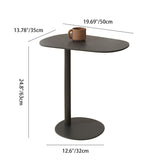 Sleek Modern Minimalist Oval Iron End Table, 1-Tier Living Room Accent