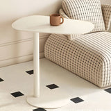 Sleek Modern Minimalist Oval Iron End Table, 1-Tier Living Room Accent