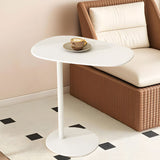 Sleek Modern Minimalist Oval Iron End Table, 1-Tier Living Room Accent