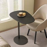 Sleek Modern Minimalist Oval Iron End Table, 1-Tier Living Room Accent
