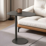 Sleek Modern Minimalist Oval Iron End Table, 1-Tier Living Room Accent