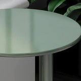 Modern Minimalist V-Shaped Iron End Table with Round Top for Living Room