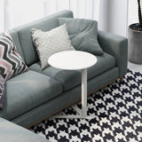 Modern Minimalist V-Shaped Iron End Table with Round Top for Living Room