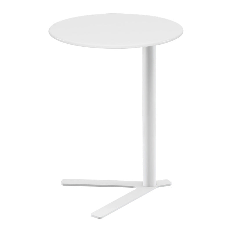 Modern Minimalist V-Shaped Iron End Table with Round Top for Living Room