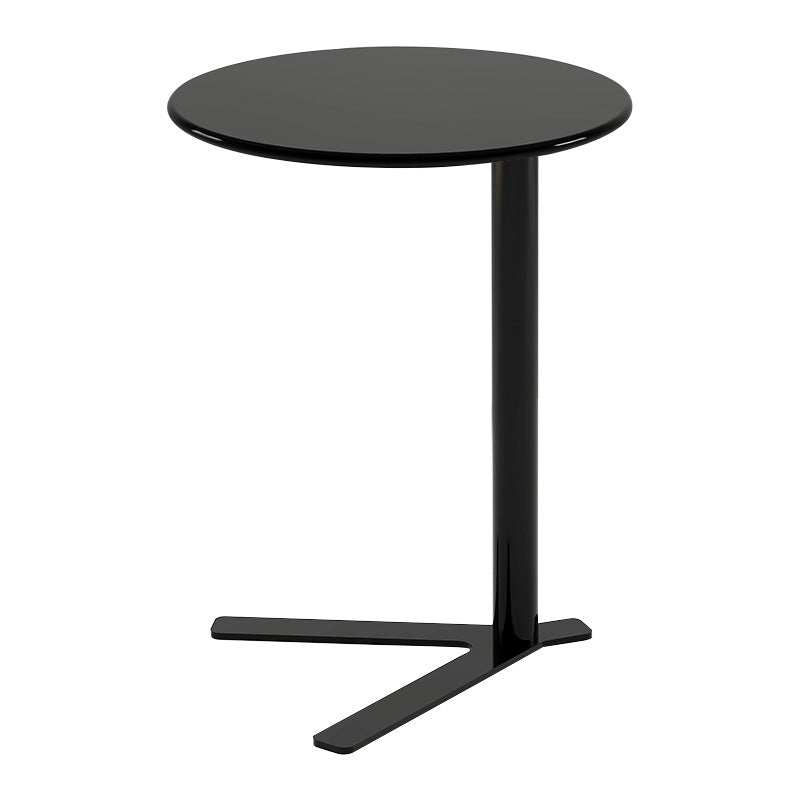 Modern Minimalist V-Shaped Iron End Table with Round Top for Living Room