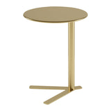 Modern Minimalist V-Shaped Iron End Table with Round Top for Living Room
