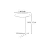 Modern Minimalist V-Shaped Iron End Table with Round Top for Living Room