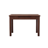 Sleek Modern Minimalist Solid Wood Rectangular Desk with Half-Drawer for Home Office