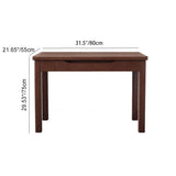 Sleek Modern Minimalist Solid Wood Rectangular Desk with Half-Drawer for Home Office