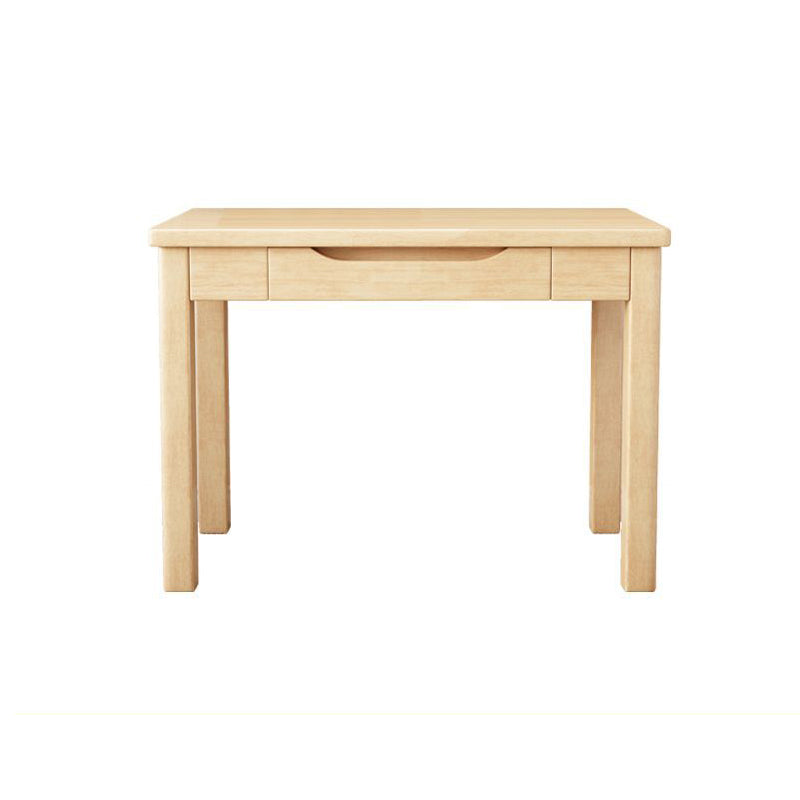 Sleek Modern Minimalist Solid Wood Rectangular Desk with Half-Drawer for Home Office