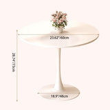 Sleek Modern Minimalist Round MDF Top Iron Dining Table for Dining Room