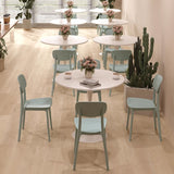 Sleek Modern Minimalist Round MDF Top Iron Dining Table for Dining Room
