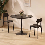 Sleek Modern Minimalist Round MDF Top Iron Dining Table for Dining Room