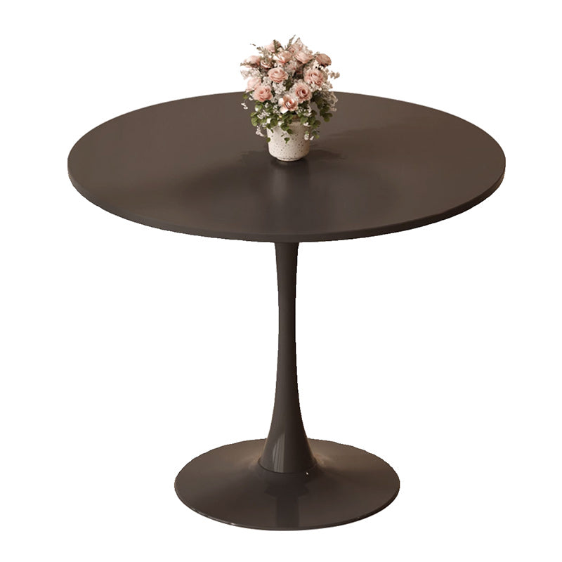 Sleek Modern Minimalist Round MDF Top Iron Dining Table for Dining Room