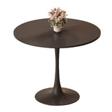 Sleek Modern Minimalist Round MDF Top Iron Dining Table for Dining Room