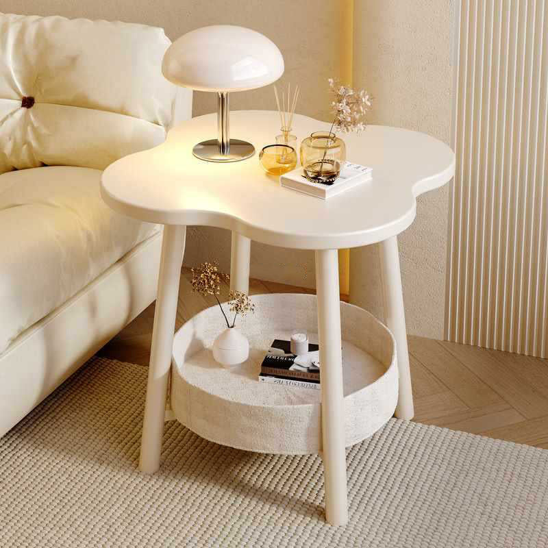 Modern Clouds Round 2-Tier Side Table for Living Room – Sleek Contemporary Accent