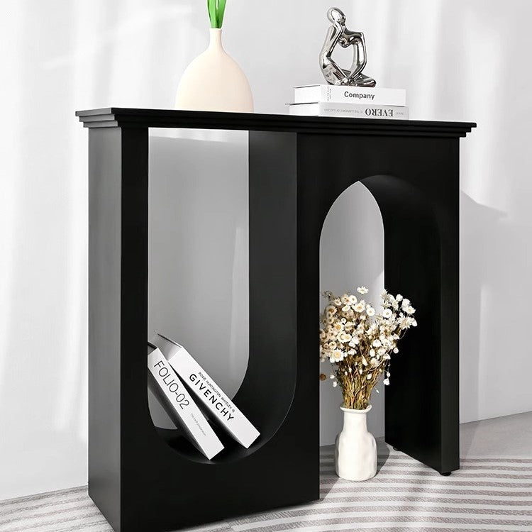 Traditional French-Style MDF Double-Arch Entryway Cabinet for Elegant Hallways