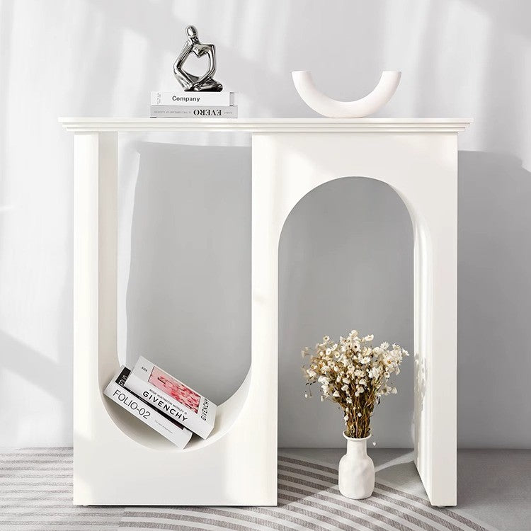 Traditional French-Style MDF Double-Arch Entryway Cabinet for Elegant Hallways