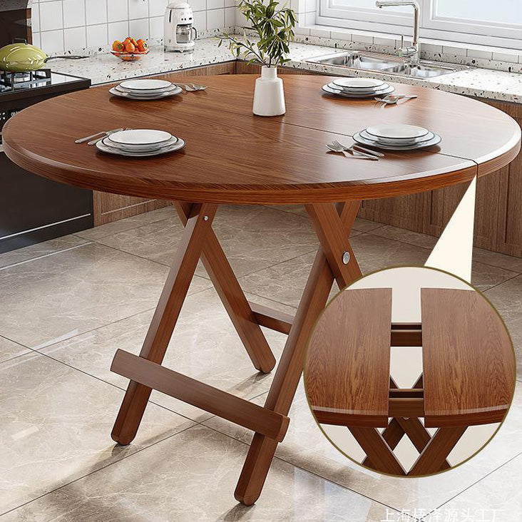 Modern Round MDF & Steel Foldable Dining Table — Space-Saving, Stylish Addition for the Dining Room