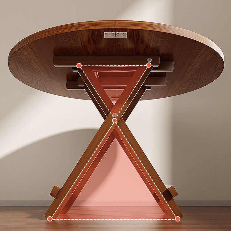 Modern Round MDF & Steel Foldable Dining Table — Space-Saving, Stylish Addition for the Dining Room
