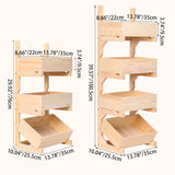 Traditional Farmhouse Wooden Floor-Standing 3-4 Tier Storage Shelves with Wheels – Snack Display Rack for Living Room