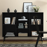 Nordic Contemporary Solid Wood Rectangular Sideboard – 5- or 7-Cabinet Multi-Functional Storage & Display Rack for Living Room