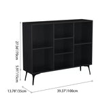 Nordic Contemporary Solid Wood Rectangular Sideboard – 5- or 7-Cabinet Multi-Functional Storage & Display Rack for Living Room