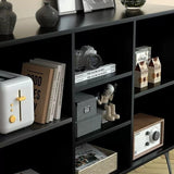 Nordic Contemporary Solid Wood Rectangular Sideboard – 5- or 7-Cabinet Multi-Functional Storage & Display Rack for Living Room