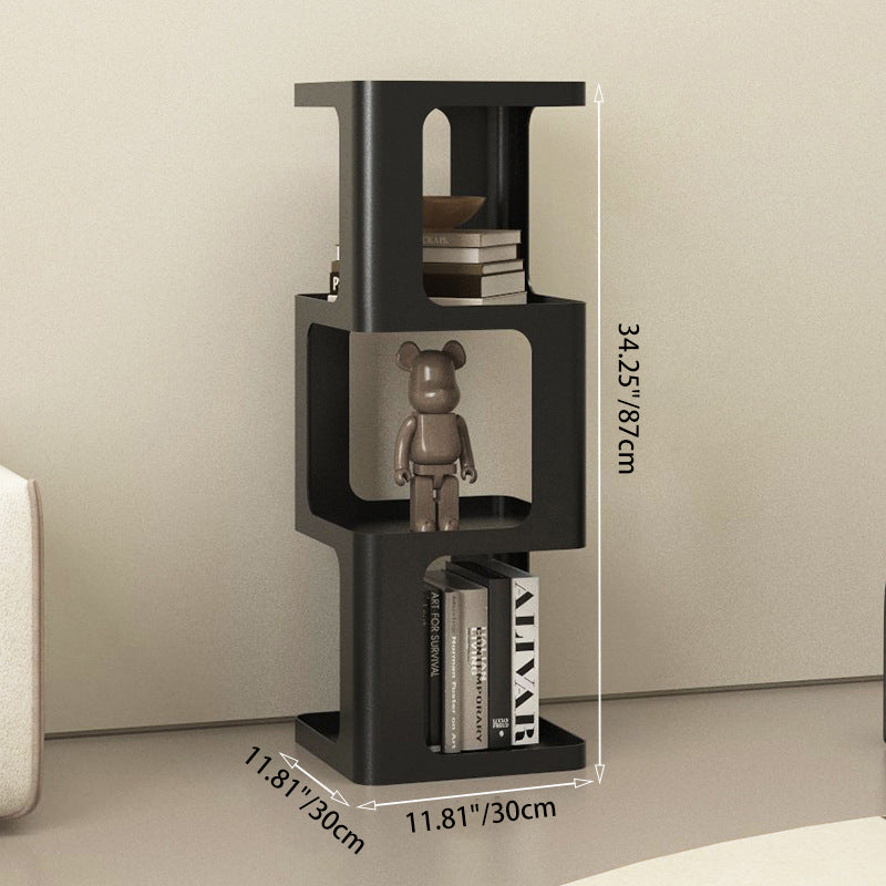 Sleek Contemporary Scandinavian Iron Square Bookshelves - 3/4/5-Tier Standing Shelves for Home Office